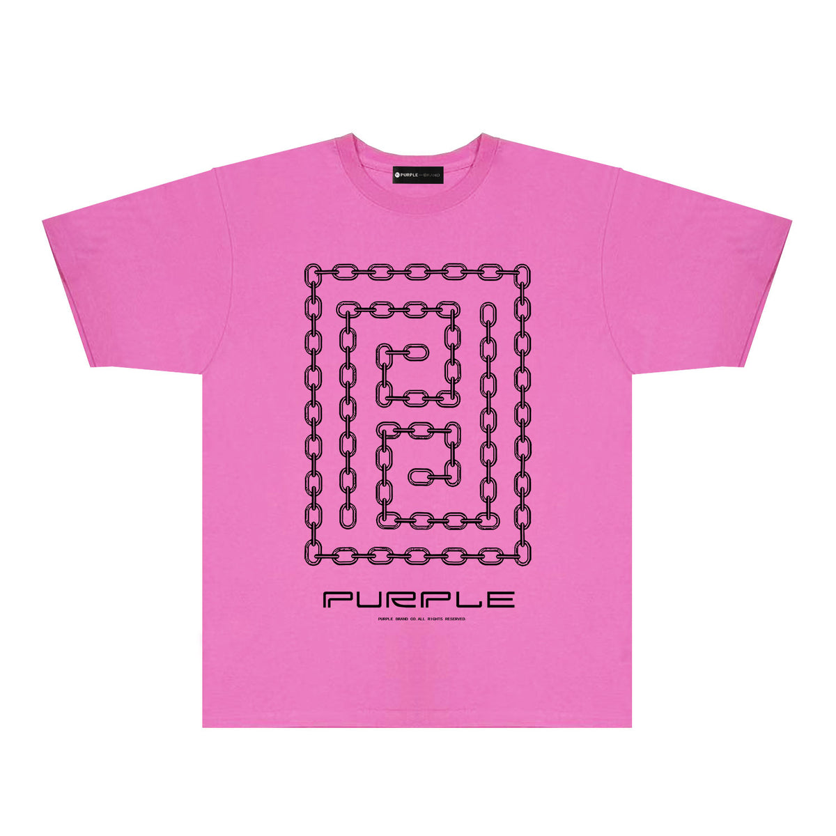 Purple Chain Graphic T-Shirt Short Sleeve Casual Streetwear Tee PUR090