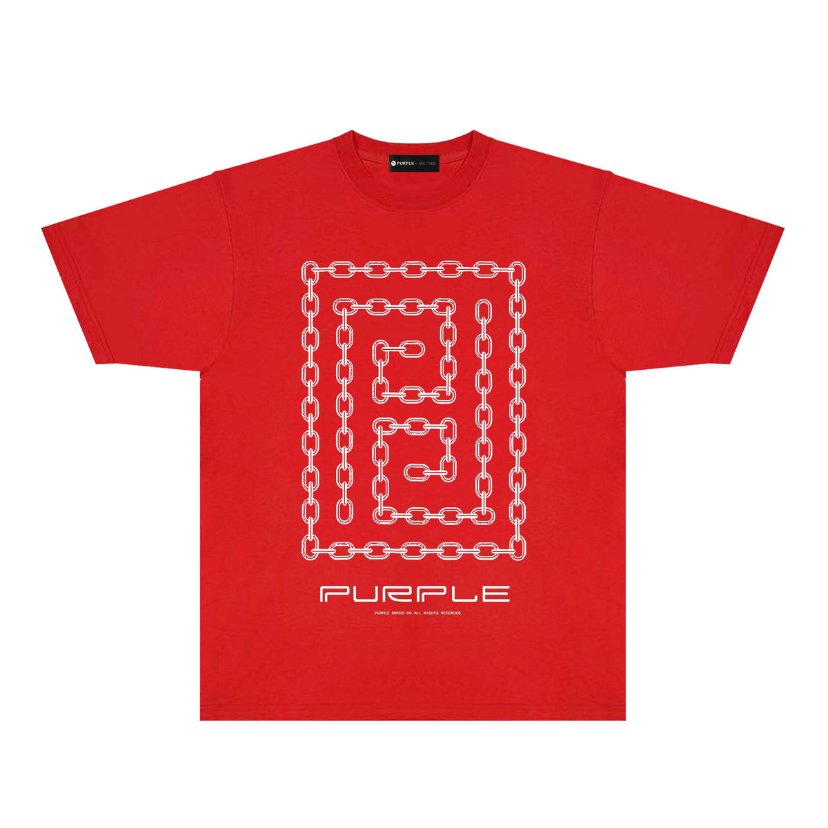 Purple Chain Graphic T-Shirt Short Sleeve Casual Streetwear Tee PUR090