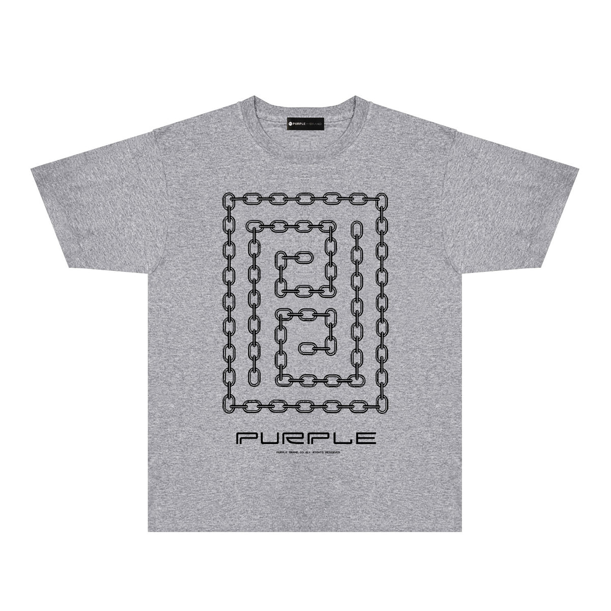 Purple Chain Graphic T-Shirt Short Sleeve Casual Streetwear Tee PUR090