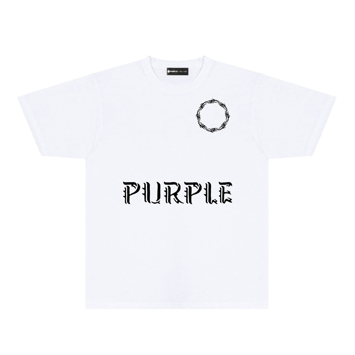 Purple Flame Ring Graphic T-Shirt Short Sleeve Casual Streetwear Tee PUR093