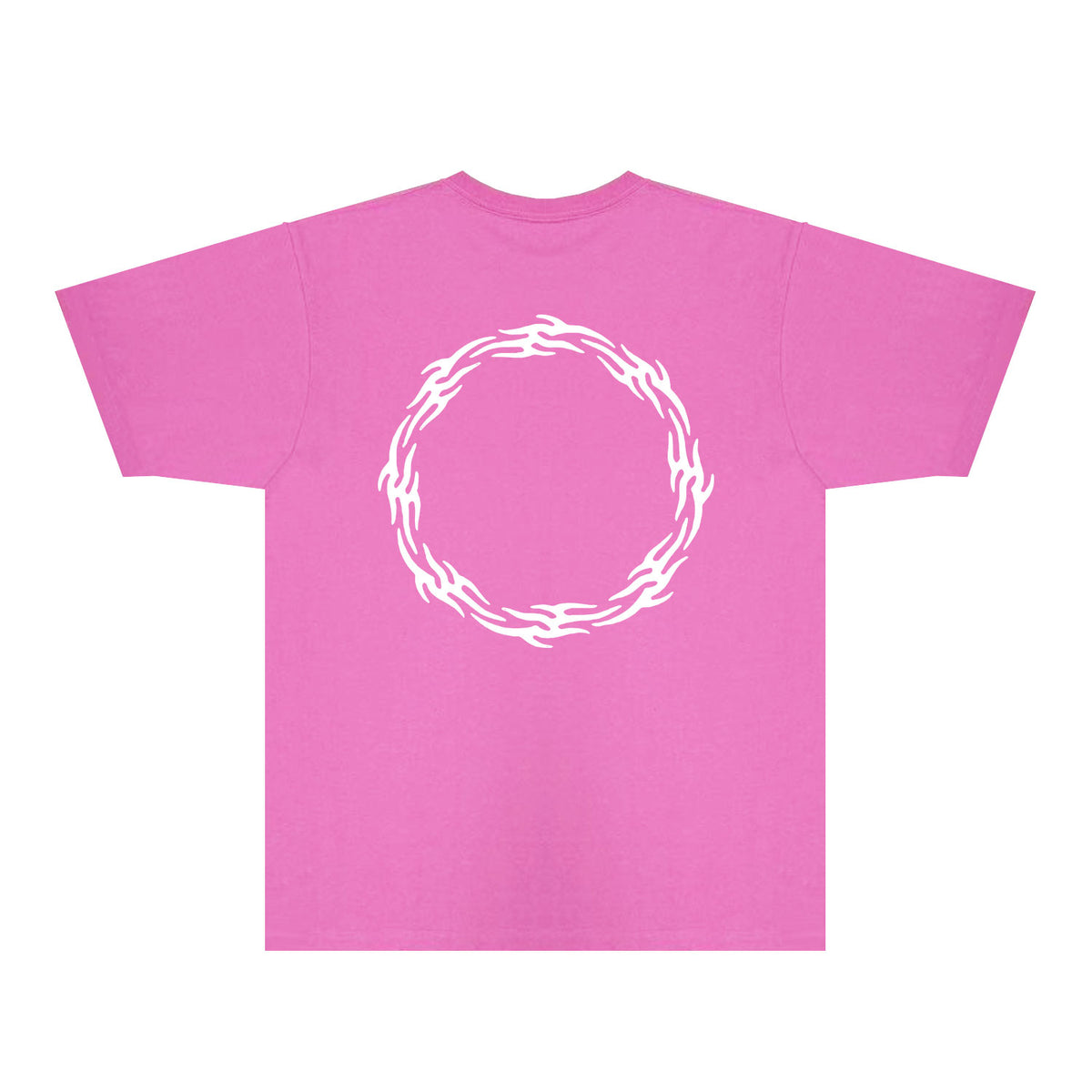 Purple Flame Ring Graphic T-Shirt Short Sleeve Casual Streetwear Tee PUR093