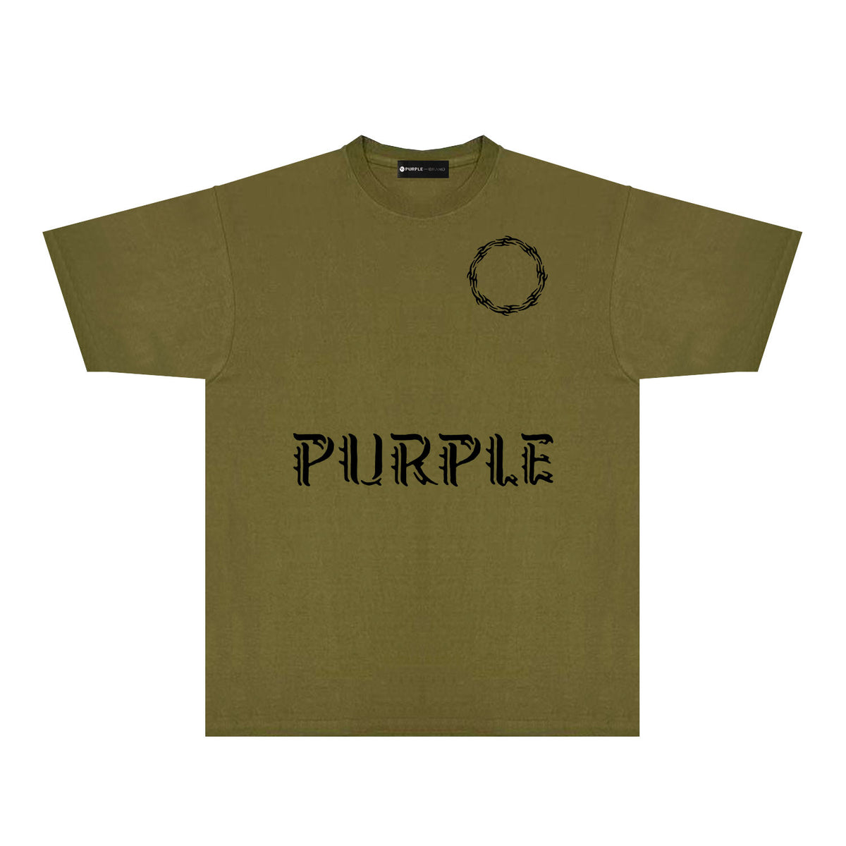 Purple Flame Ring Graphic T-Shirt Short Sleeve Casual Streetwear Tee PUR093