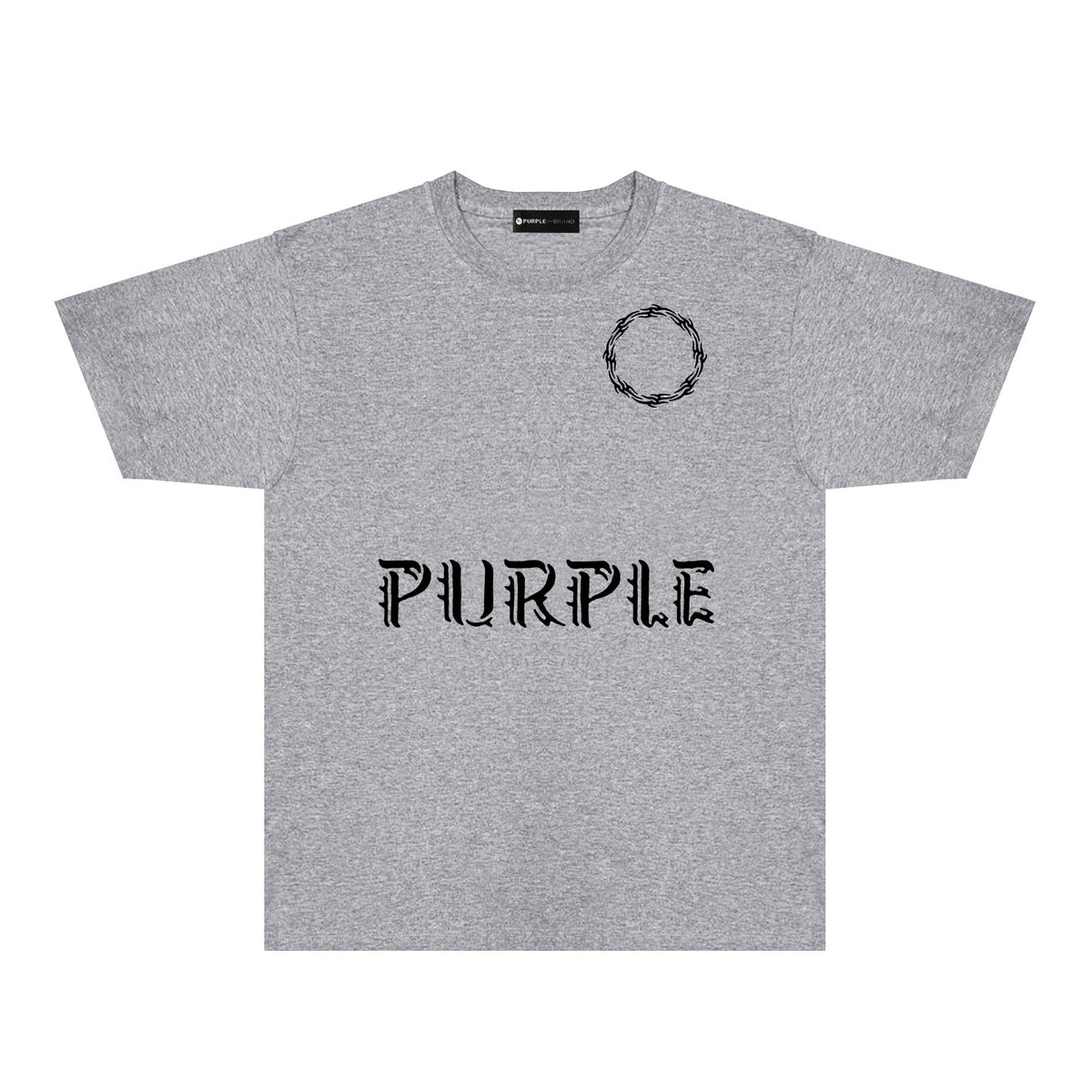 Purple Flame Ring Graphic T-Shirt Short Sleeve Casual Streetwear Tee PUR093