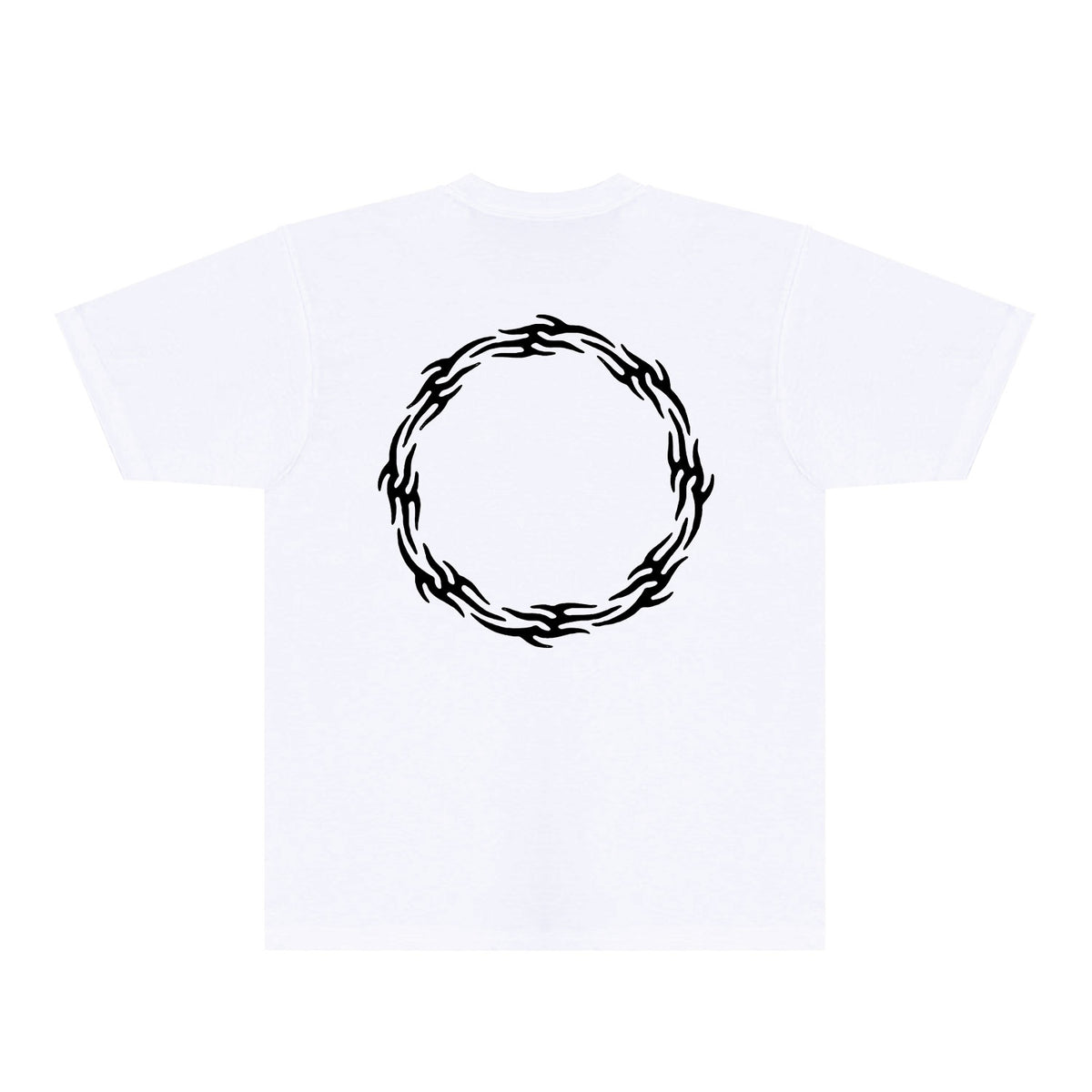 Purple Flame Ring Graphic T-Shirt Short Sleeve Casual Streetwear Tee PUR093