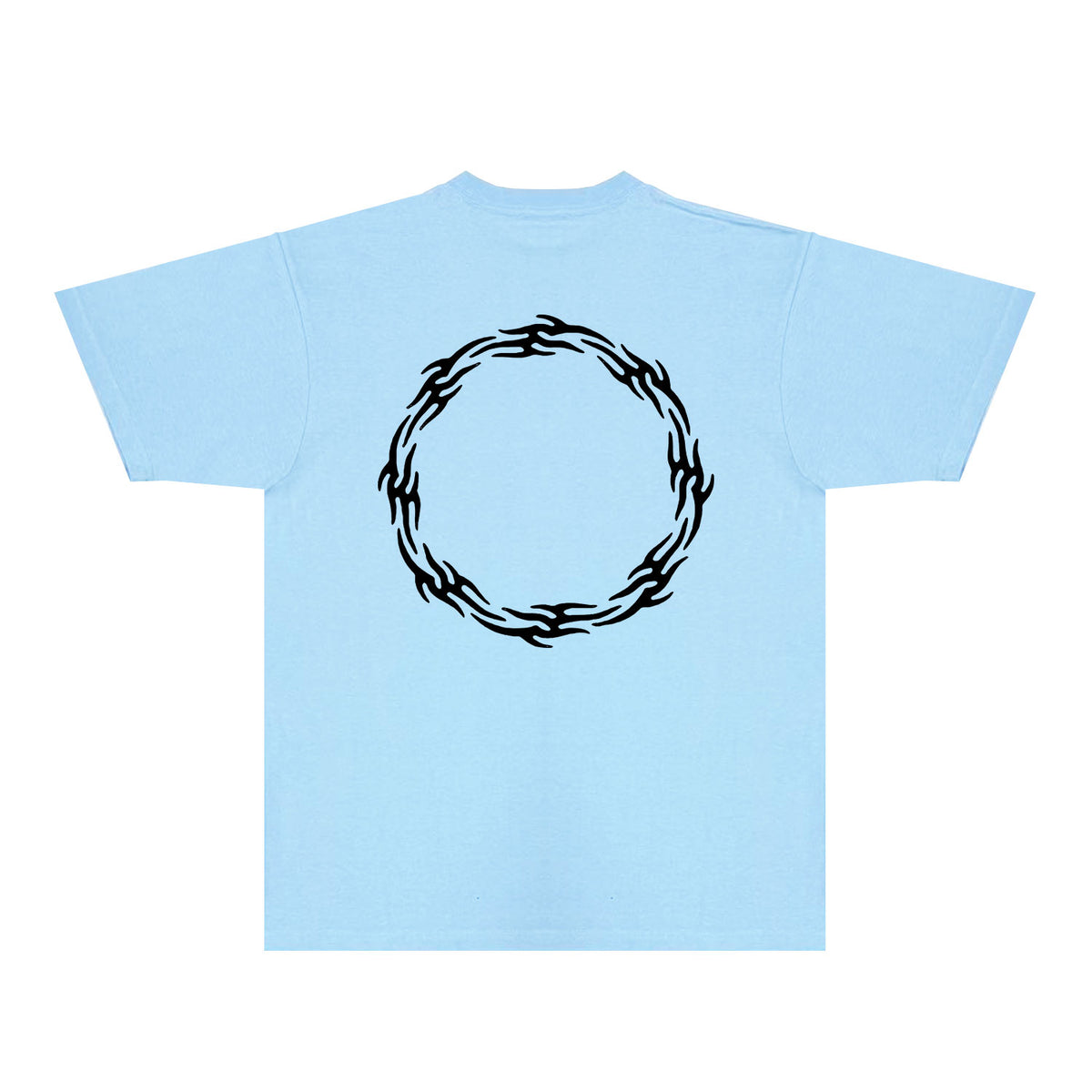 Purple Flame Ring Graphic T-Shirt Short Sleeve Casual Streetwear Tee PUR093