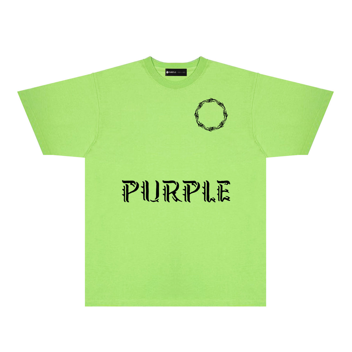 Purple Flame Ring Graphic T-Shirt Short Sleeve Casual Streetwear Tee PUR093