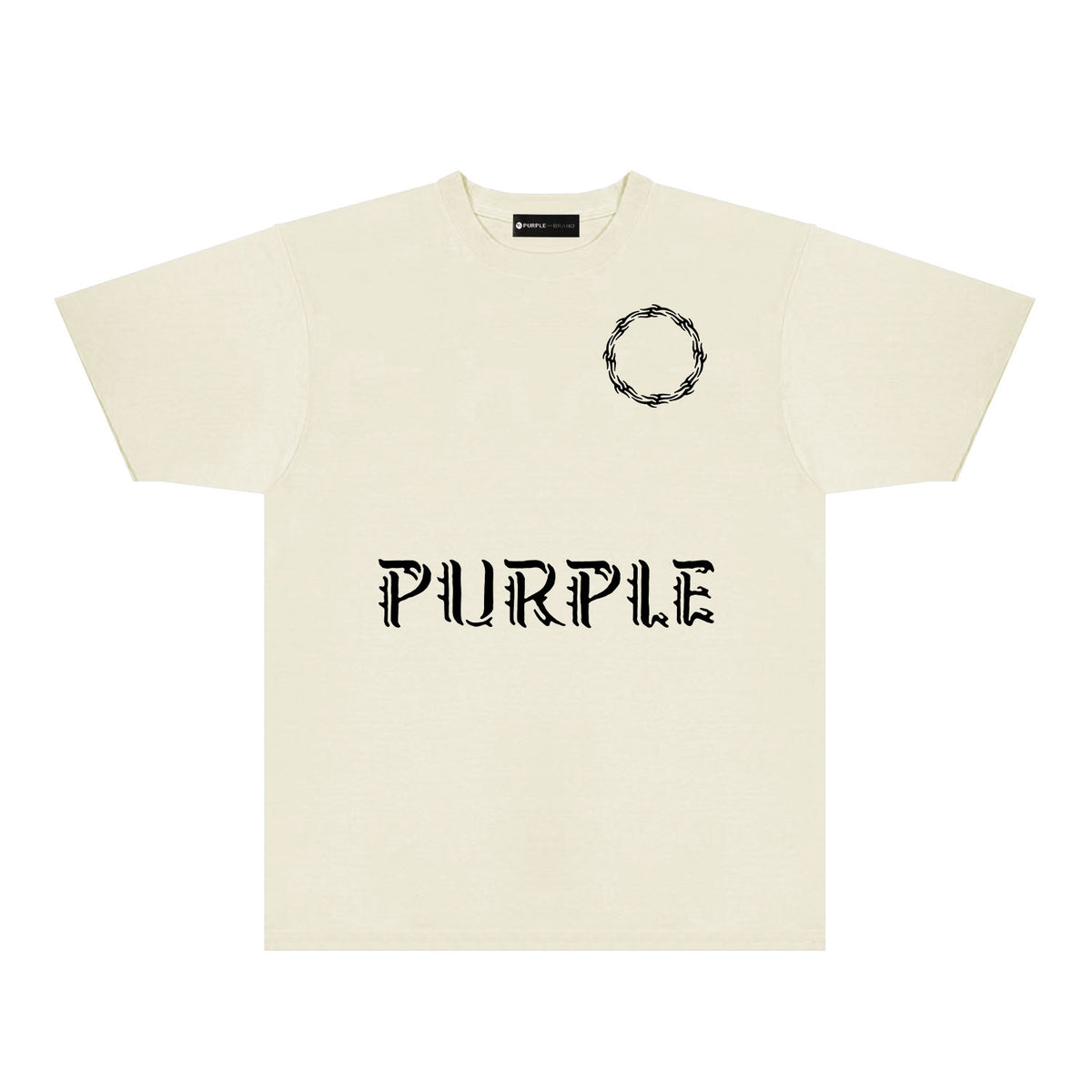 Purple Flame Ring Graphic T-Shirt Short Sleeve Casual Streetwear Tee PUR093