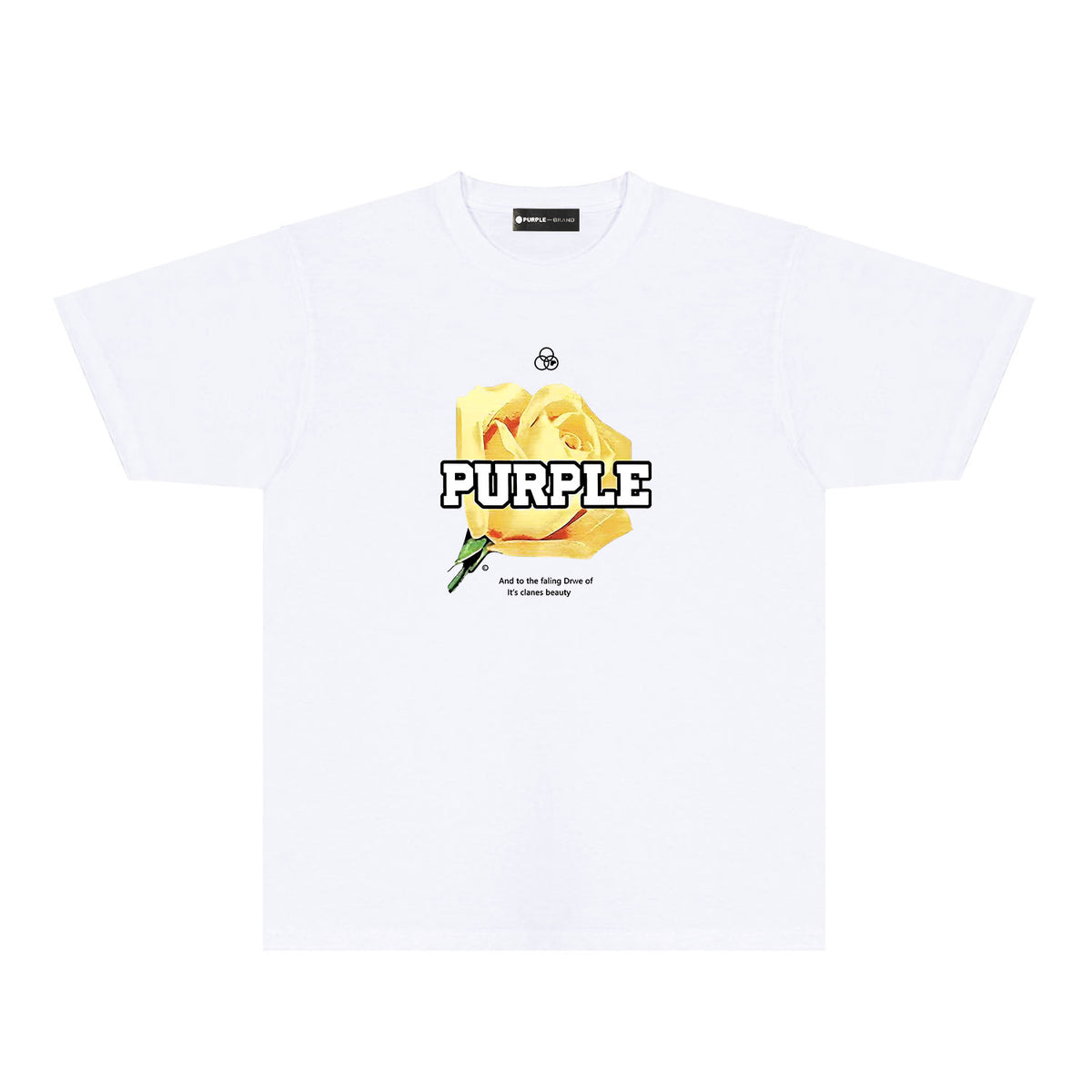 Purple Golden Rose Graphic T-Shirt Short Sleeve Casual Streetwear Tee PUR096