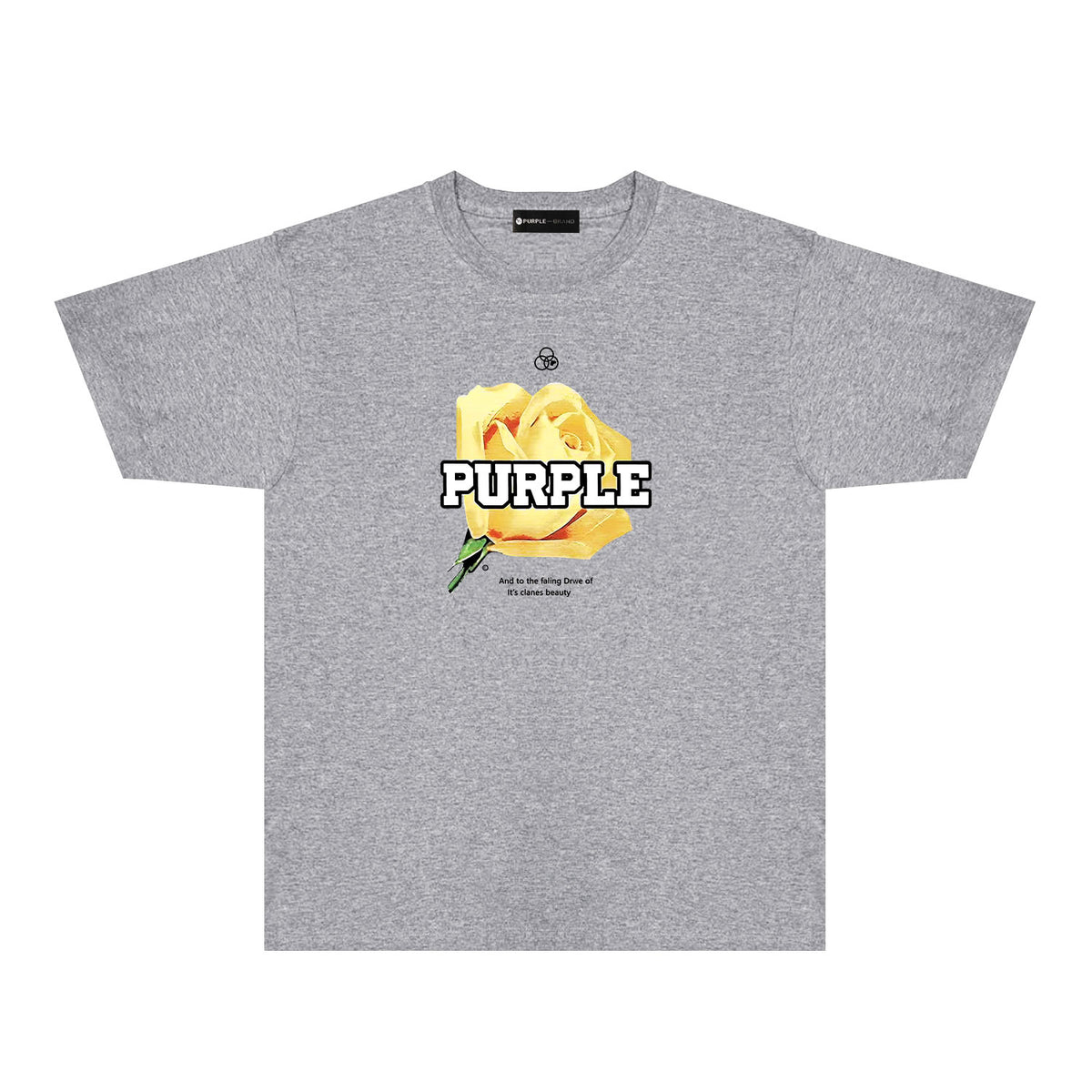 Purple Golden Rose Graphic T-Shirt Short Sleeve Casual Streetwear Tee PUR096