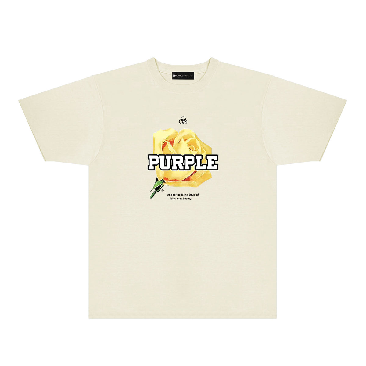 Purple Golden Rose Graphic T-Shirt Short Sleeve Casual Streetwear Tee PUR096
