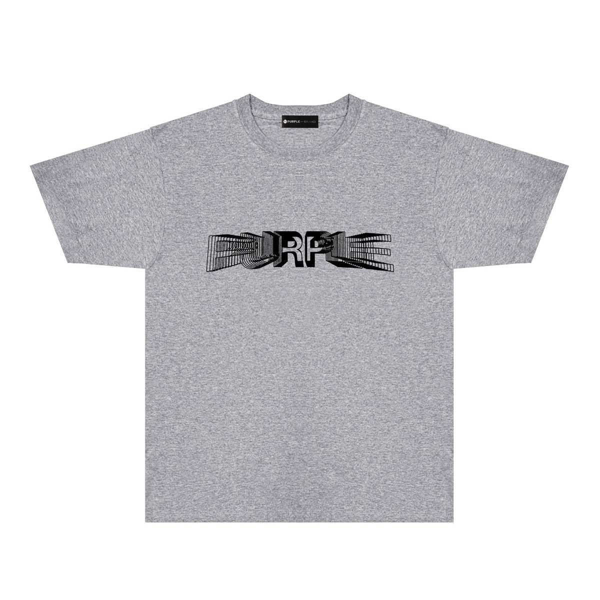 Purple Phantom Letter Graphic T-Shirt Short Sleeve Casual Streetwear Tee PUR101