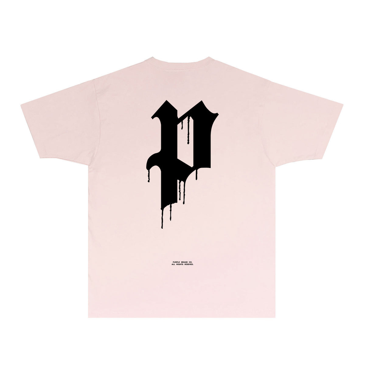 Purple Black White Paint Splash Large Letter Graphic T-Shirt Short Sleeve Casual Streetwear Tee PUR106