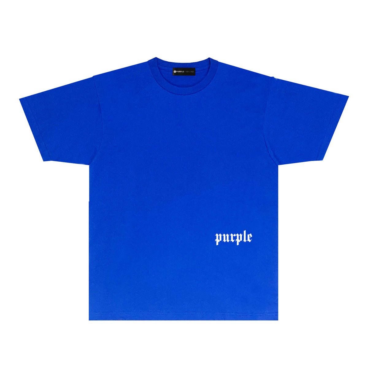 Purple Black White Paint Splash Large Letter Graphic T-Shirt Short Sleeve Casual Streetwear Tee PUR106