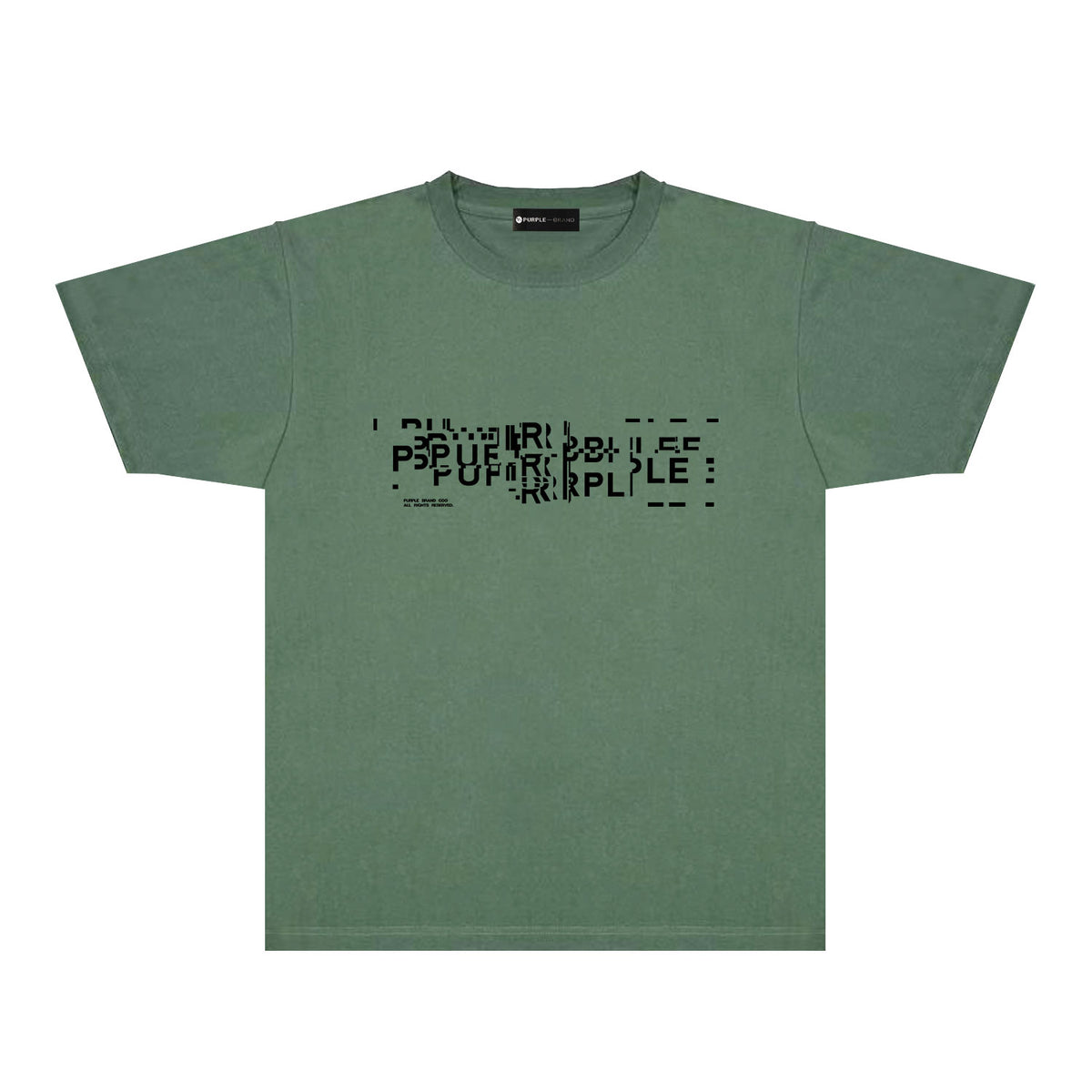 Purple Broken Point Letter Graphic T-Shirt Short Sleeve Casual Streetwear Tee PUR108