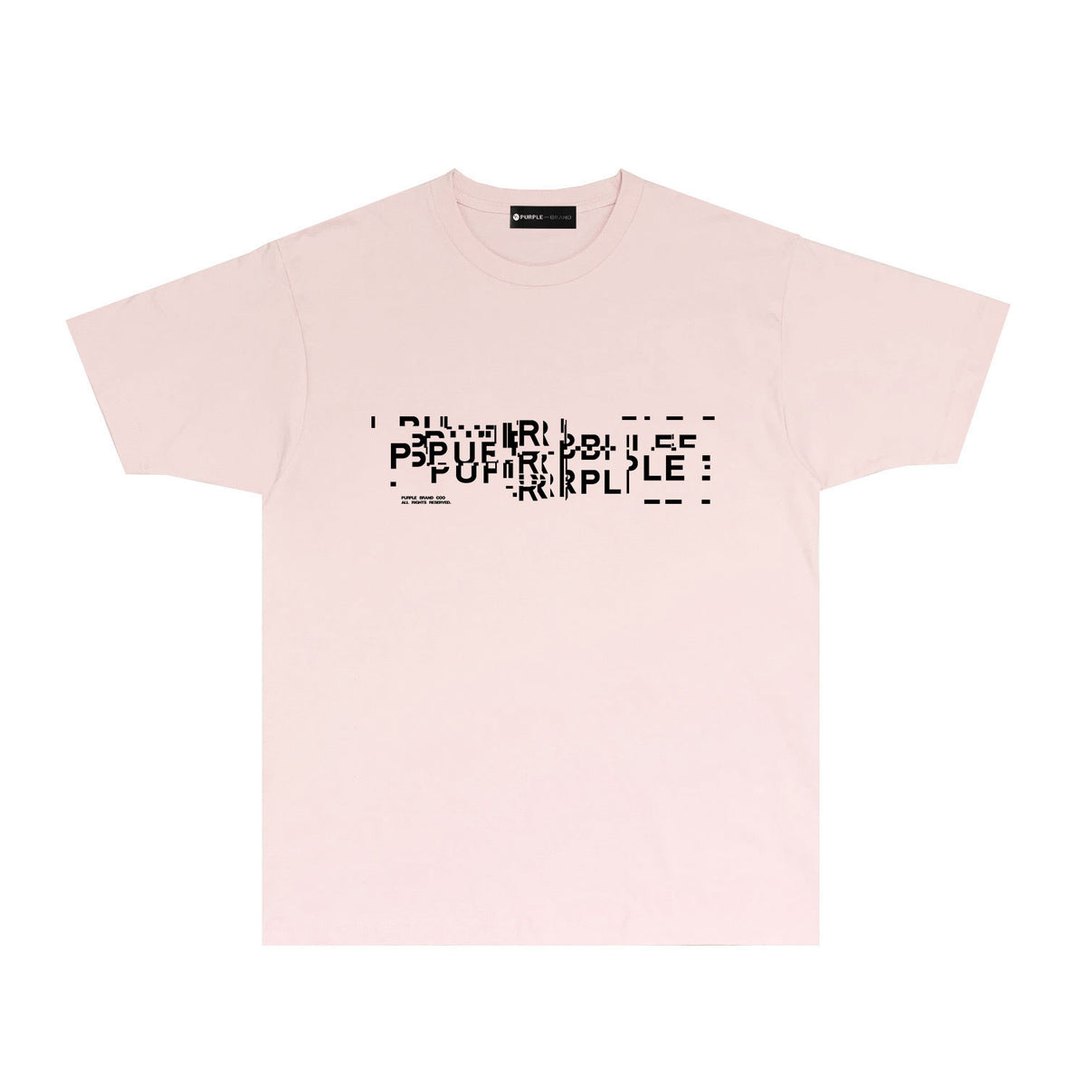 Purple Broken Point Letter Graphic T-Shirt Short Sleeve Casual Streetwear Tee PUR108