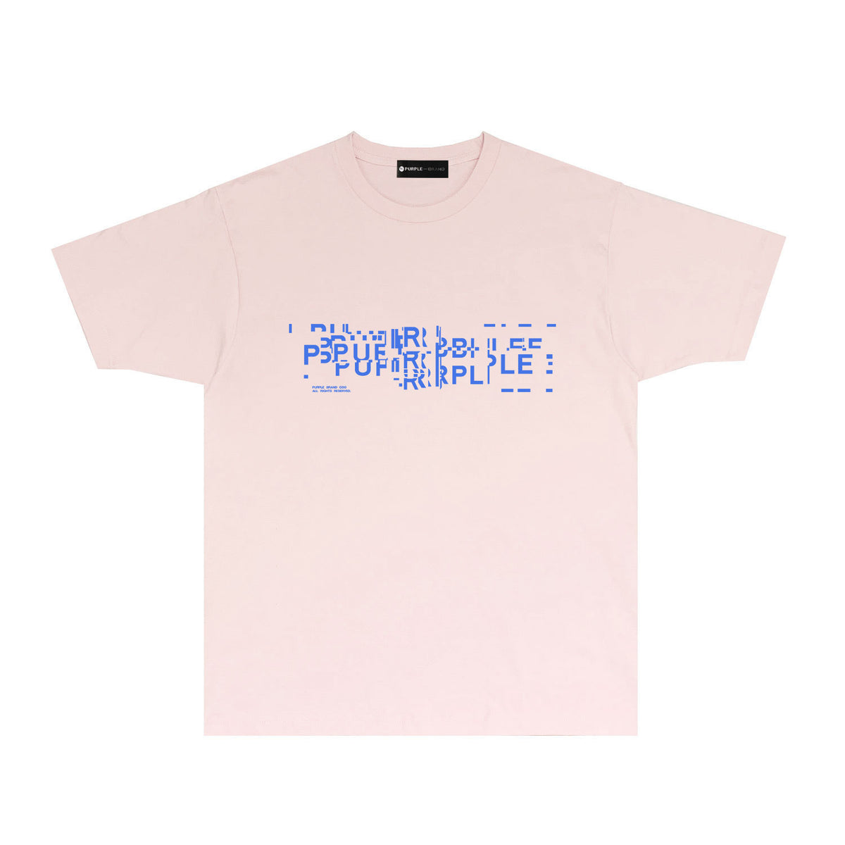 Purple Broken Point Letter Graphic T-Shirt Short Sleeve Casual Streetwear Tee PUR108