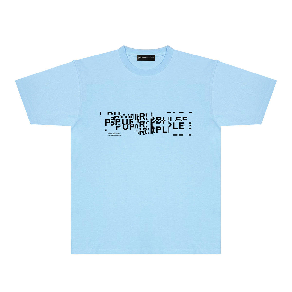Purple Broken Point Letter Graphic T-Shirt Short Sleeve Casual Streetwear Tee PUR108