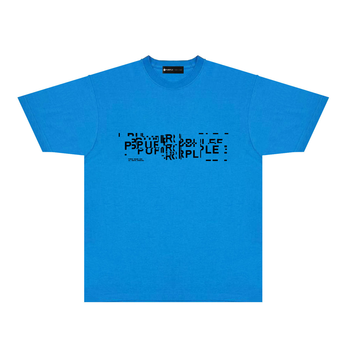 Purple Broken Point Letter Graphic T-Shirt Short Sleeve Casual Streetwear Tee PUR108
