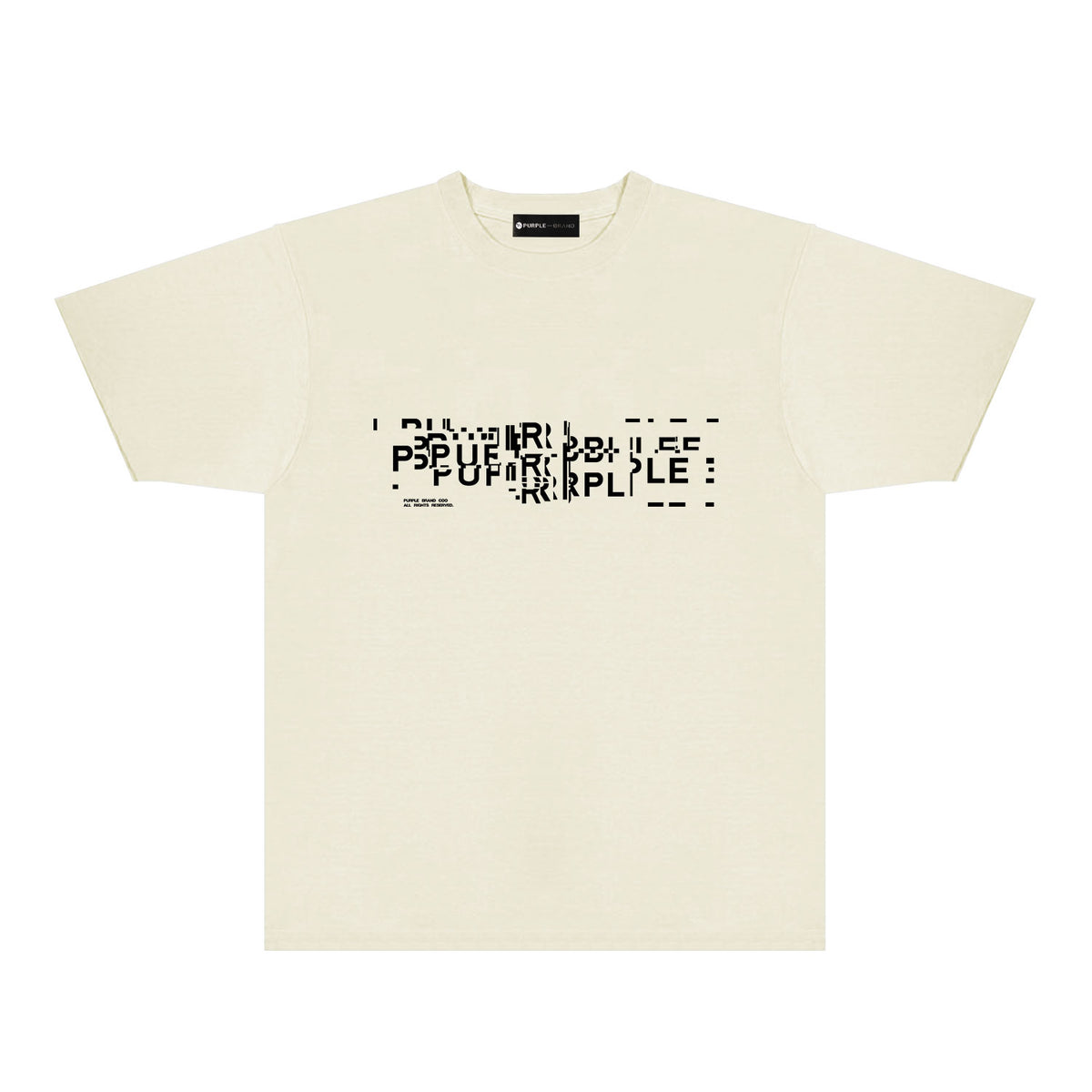Purple Broken Point Letter Graphic T-Shirt Short Sleeve Casual Streetwear Tee PUR108