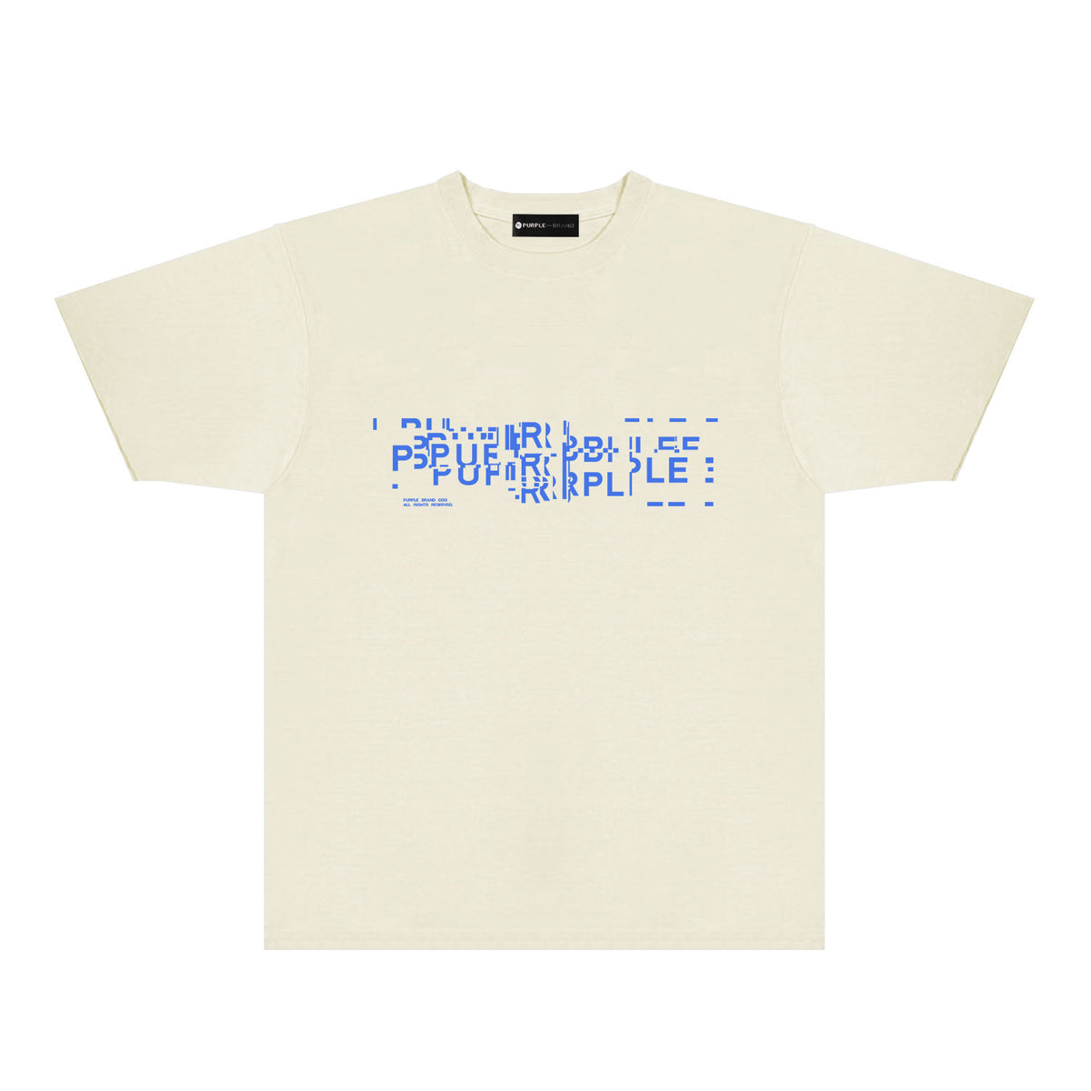 Purple Broken Point Letter Graphic T-Shirt Short Sleeve Casual Streetwear Tee PUR108
