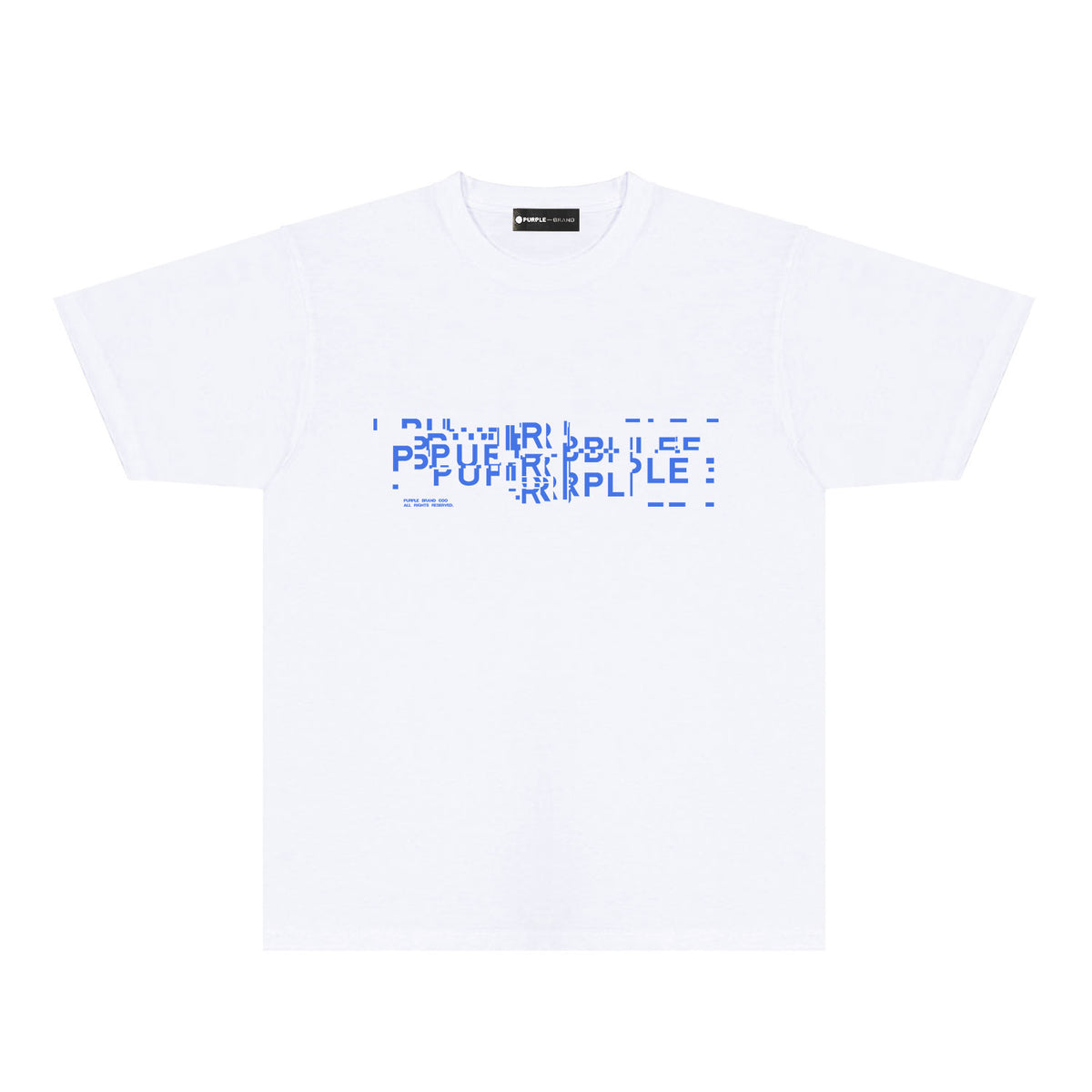 Purple Broken Point Letter Graphic T-Shirt Short Sleeve Casual Streetwear Tee PUR108