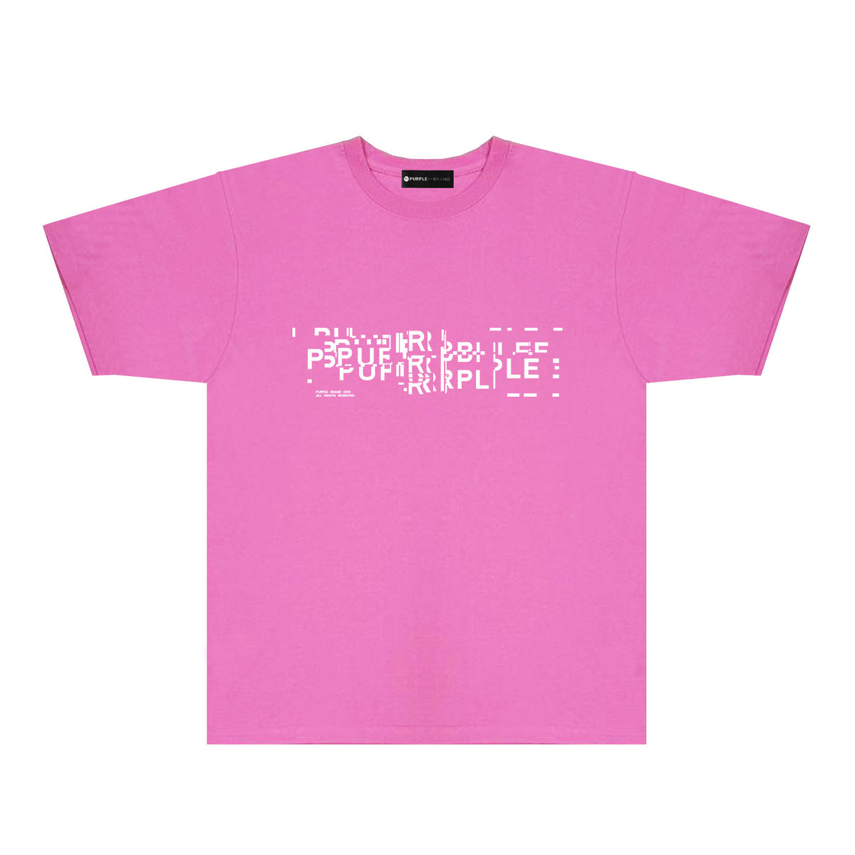 Purple Broken Point Letter Graphic T-Shirt Short Sleeve Casual Streetwear Tee PUR108