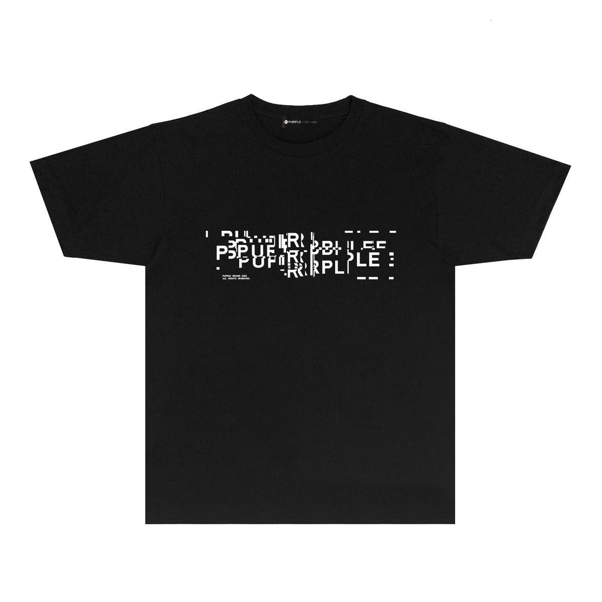 Purple Broken Point Letter Graphic T-Shirt Short Sleeve Casual Streetwear Tee PUR108