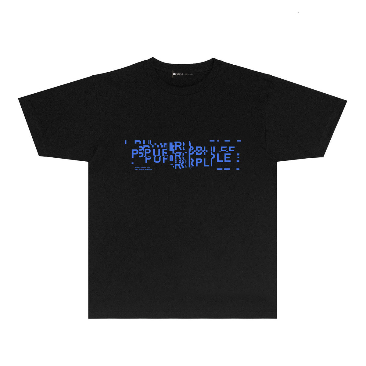 Purple Broken Point Letter Graphic T-Shirt Short Sleeve Casual Streetwear Tee PUR108