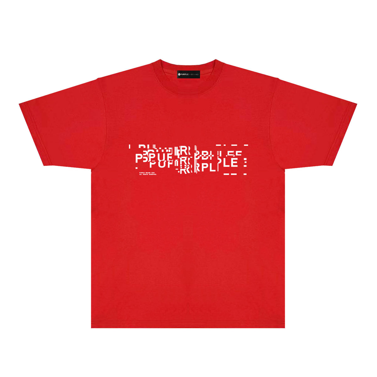 Purple Broken Point Letter Graphic T-Shirt Short Sleeve Casual Streetwear Tee PUR108