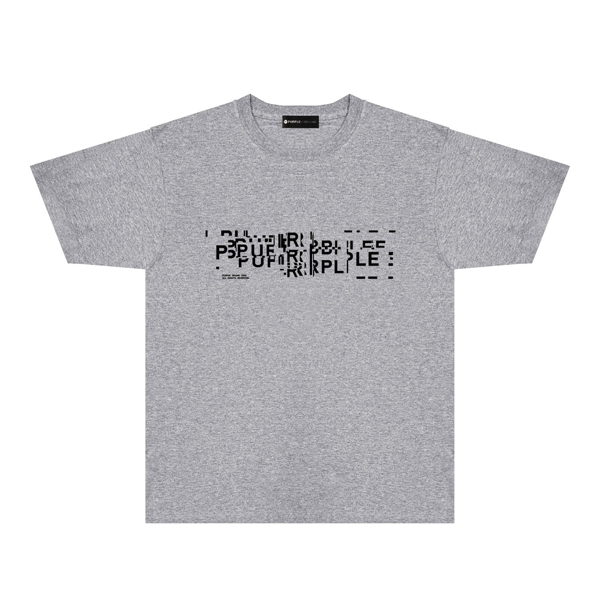 Purple Broken Point Letter Graphic T-Shirt Short Sleeve Casual Streetwear Tee PUR108