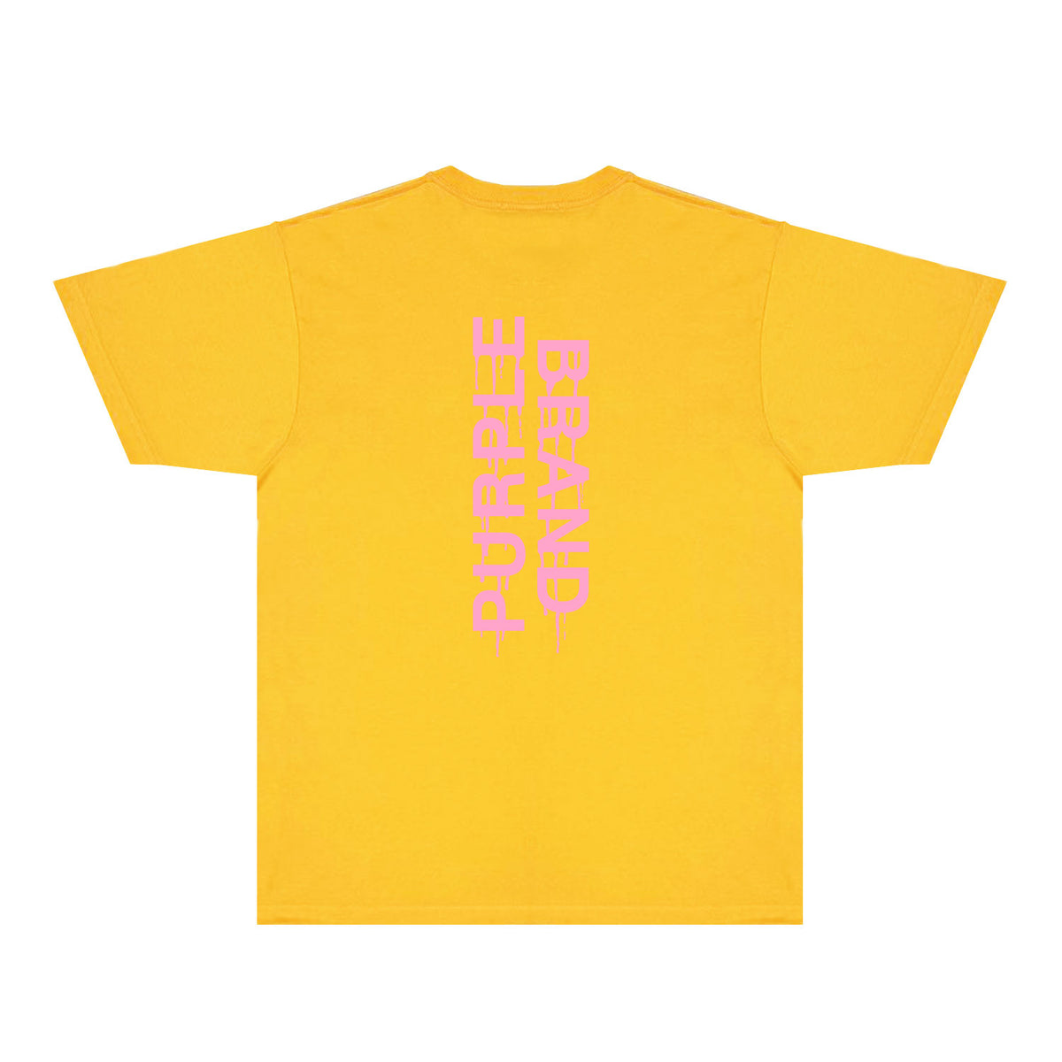 Purple Vertical Paint Splash Letter Graphic T-Shirt Short Sleeve Casual Streetwear Tee PUR110