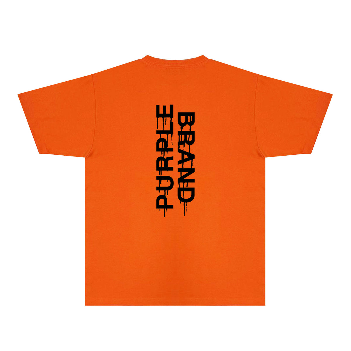 Purple Vertical Paint Splash Letter Graphic T-Shirt Short Sleeve Casual Streetwear Tee PUR110
