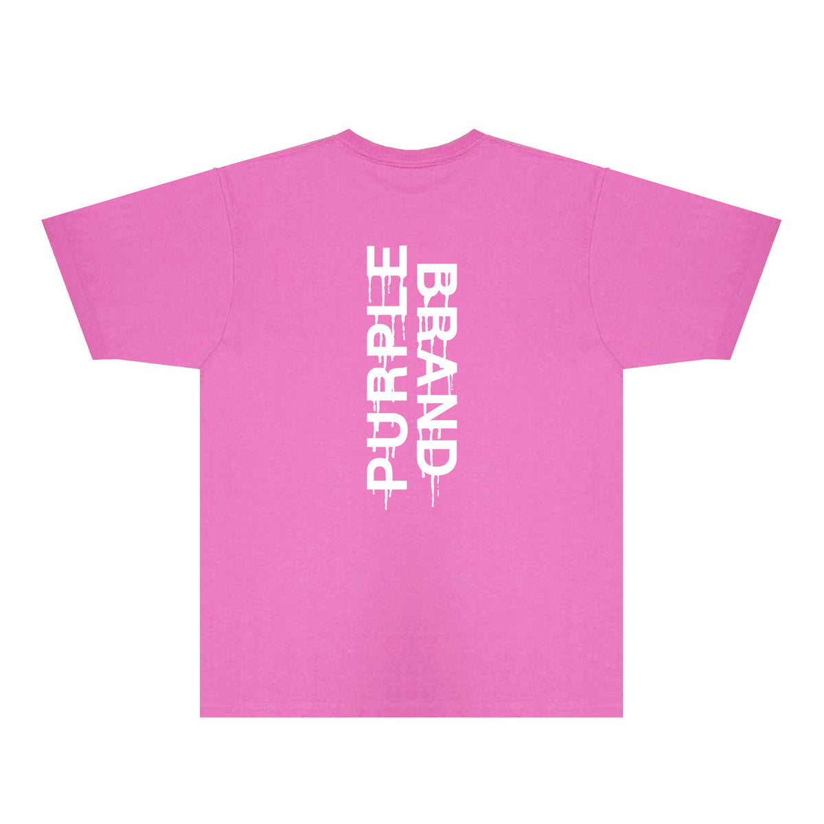 Purple Vertical Paint Splash Letter Graphic T-Shirt Short Sleeve Casual Streetwear Tee PUR110