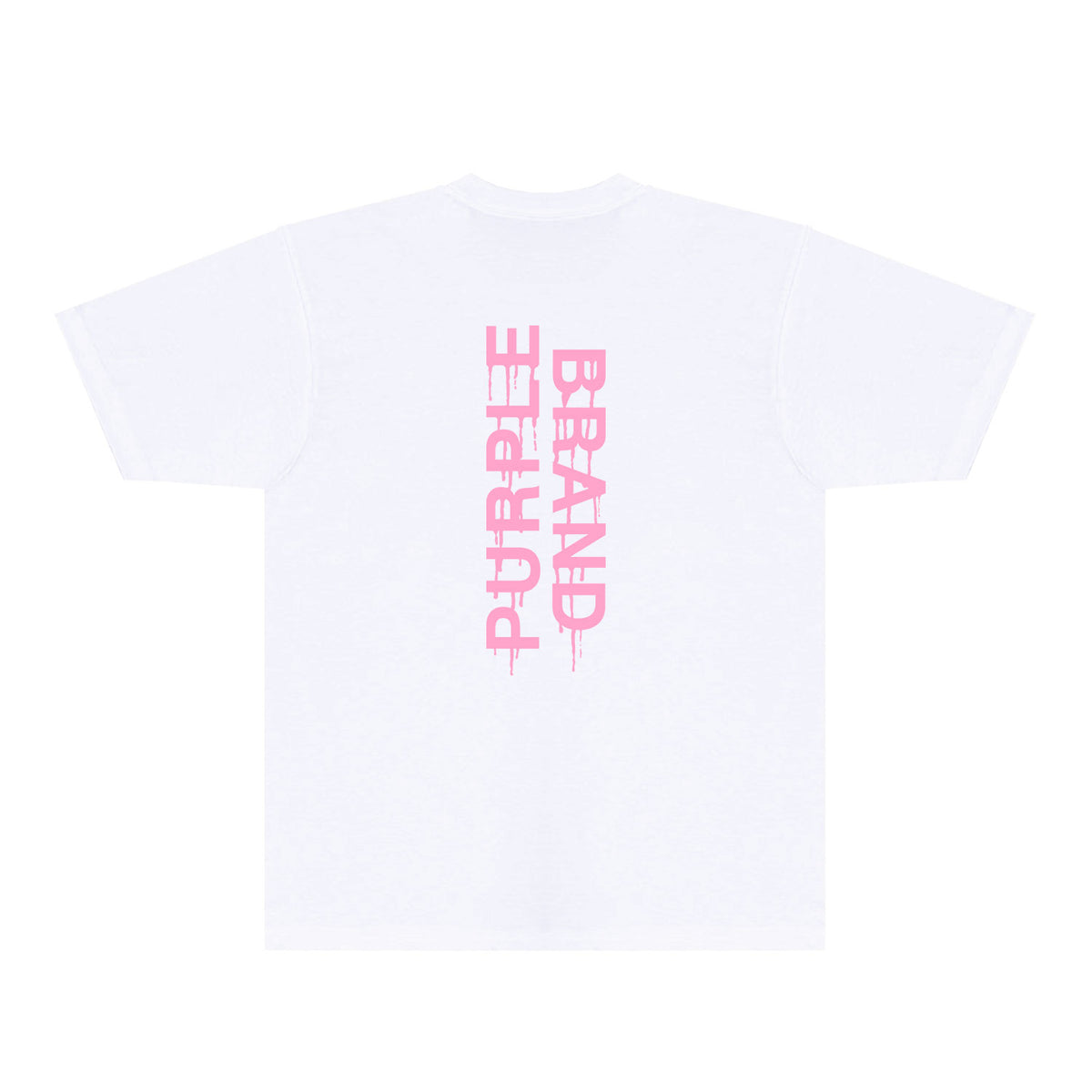 Purple Vertical Paint Splash Letter Graphic T-Shirt Short Sleeve Casual Streetwear Tee PUR110