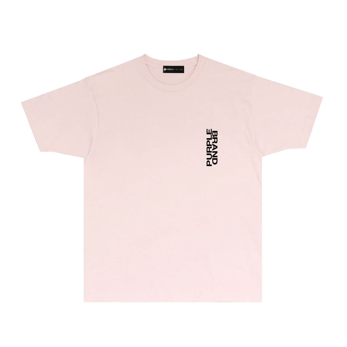 Purple Vertical Paint Splash Letter Graphic T-Shirt Short Sleeve Casual Streetwear Tee PUR110