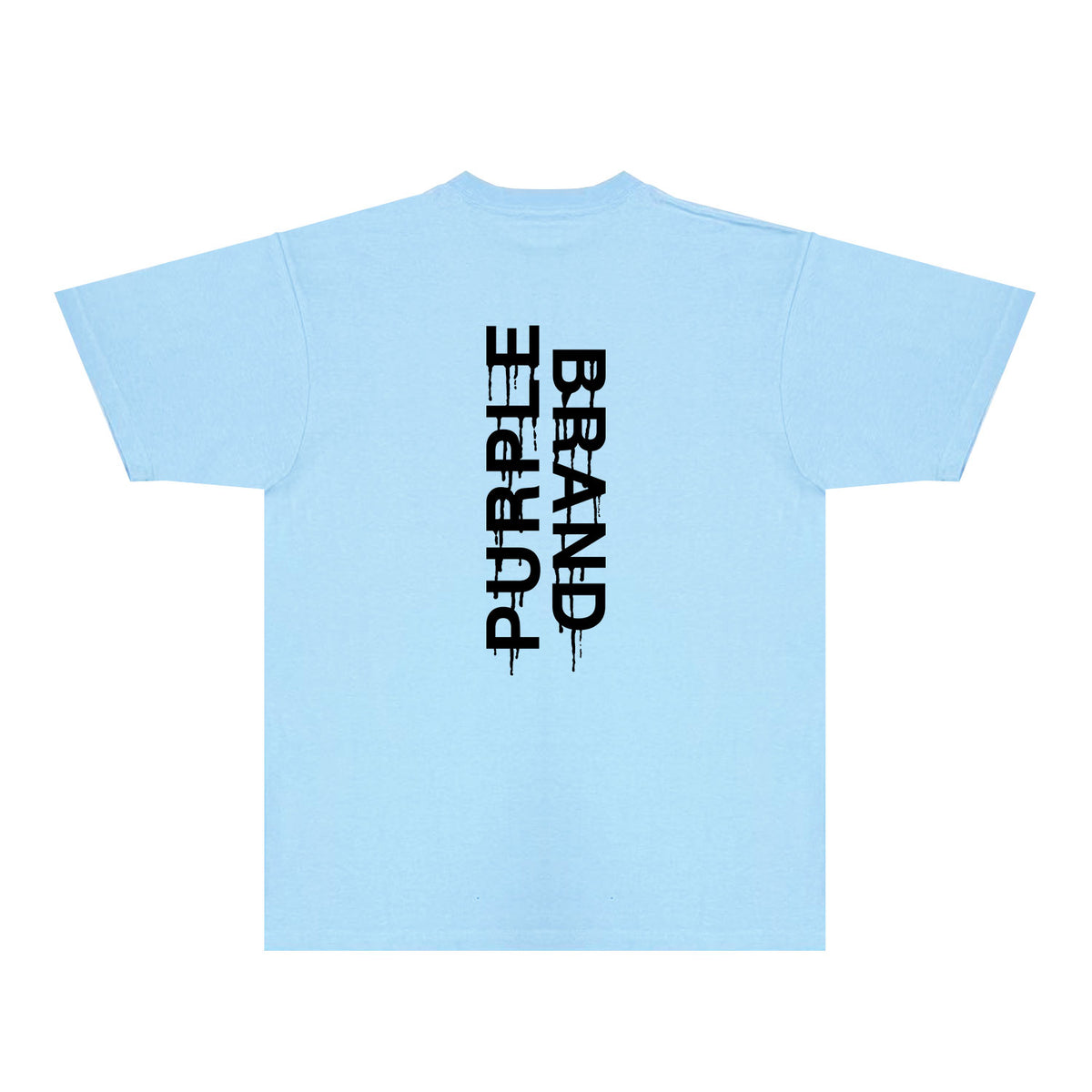 Purple Vertical Paint Splash Letter Graphic T-Shirt Short Sleeve Casual Streetwear Tee PUR110