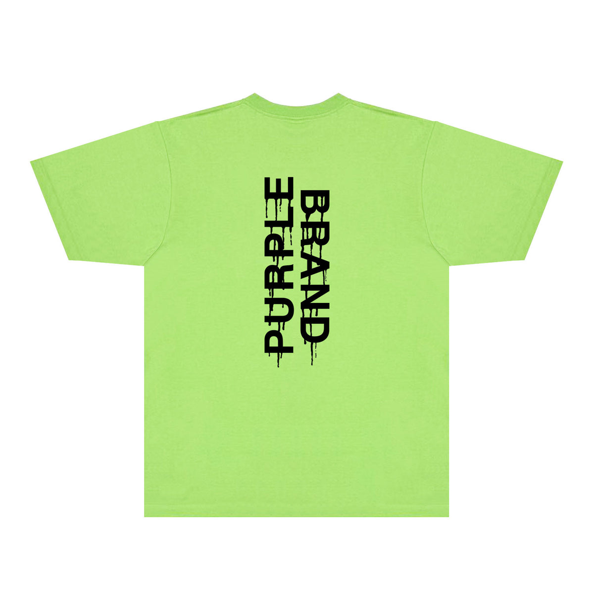 Purple Vertical Paint Splash Letter Graphic T-Shirt Short Sleeve Casual Streetwear Tee PUR110