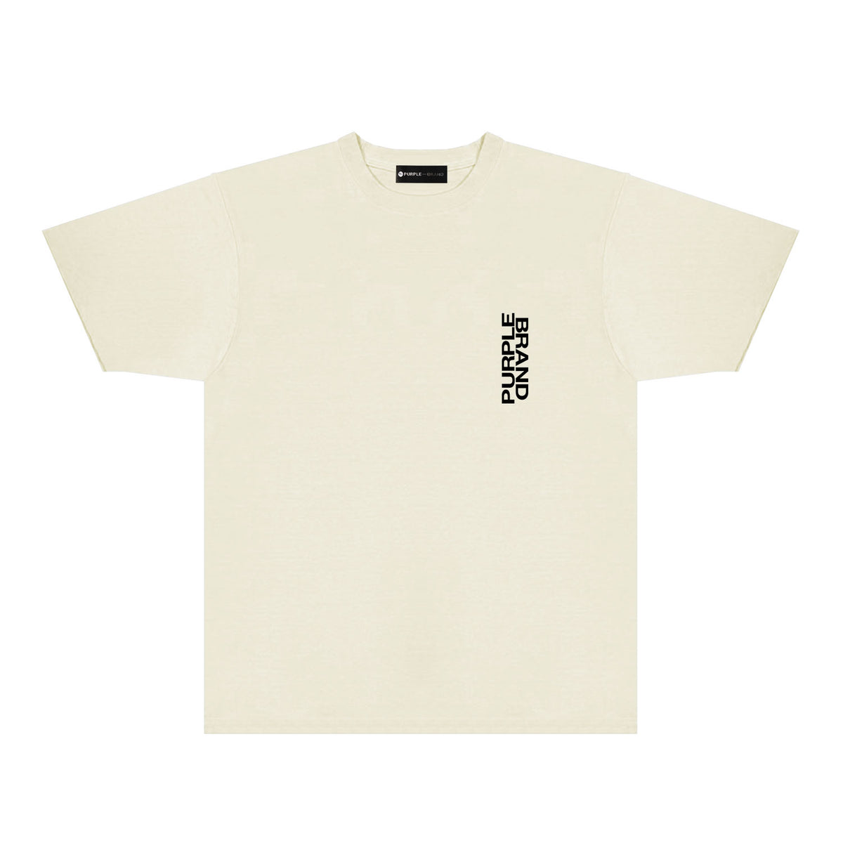 Purple Vertical Paint Splash Letter Graphic T-Shirt Short Sleeve Casual Streetwear Tee PUR110