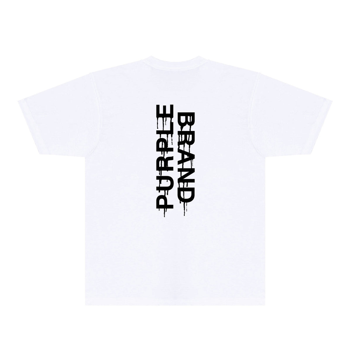 Purple Vertical Paint Splash Letter Graphic T-Shirt Short Sleeve Casual Streetwear Tee PUR110