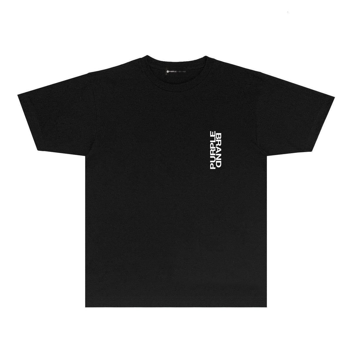 Purple Vertical Paint Splash Letter Graphic T-Shirt Short Sleeve Casual Streetwear Tee PUR110
