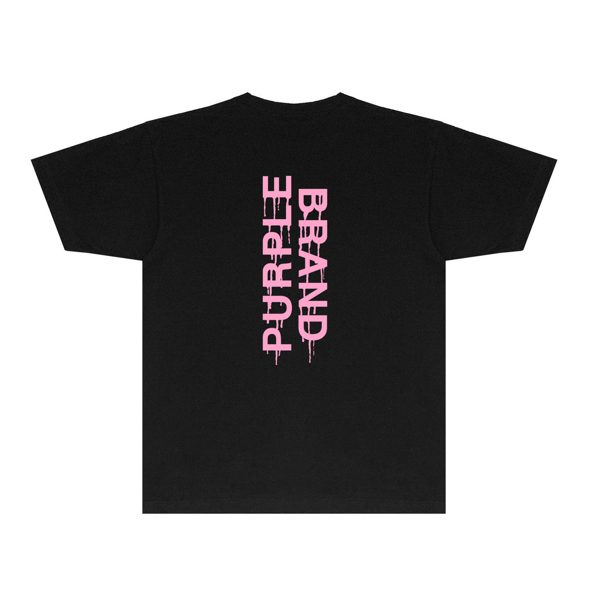 Purple Vertical Paint Splash Letter Graphic T-Shirt Short Sleeve Casual Streetwear Tee PUR110