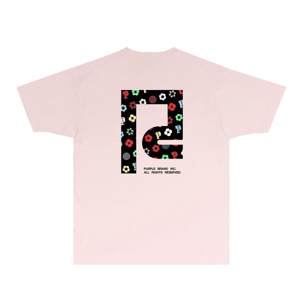 Purple Patterned Color Flower Graphic T-Shirt Short Sleeve Casual Streetwear Tee PUR111