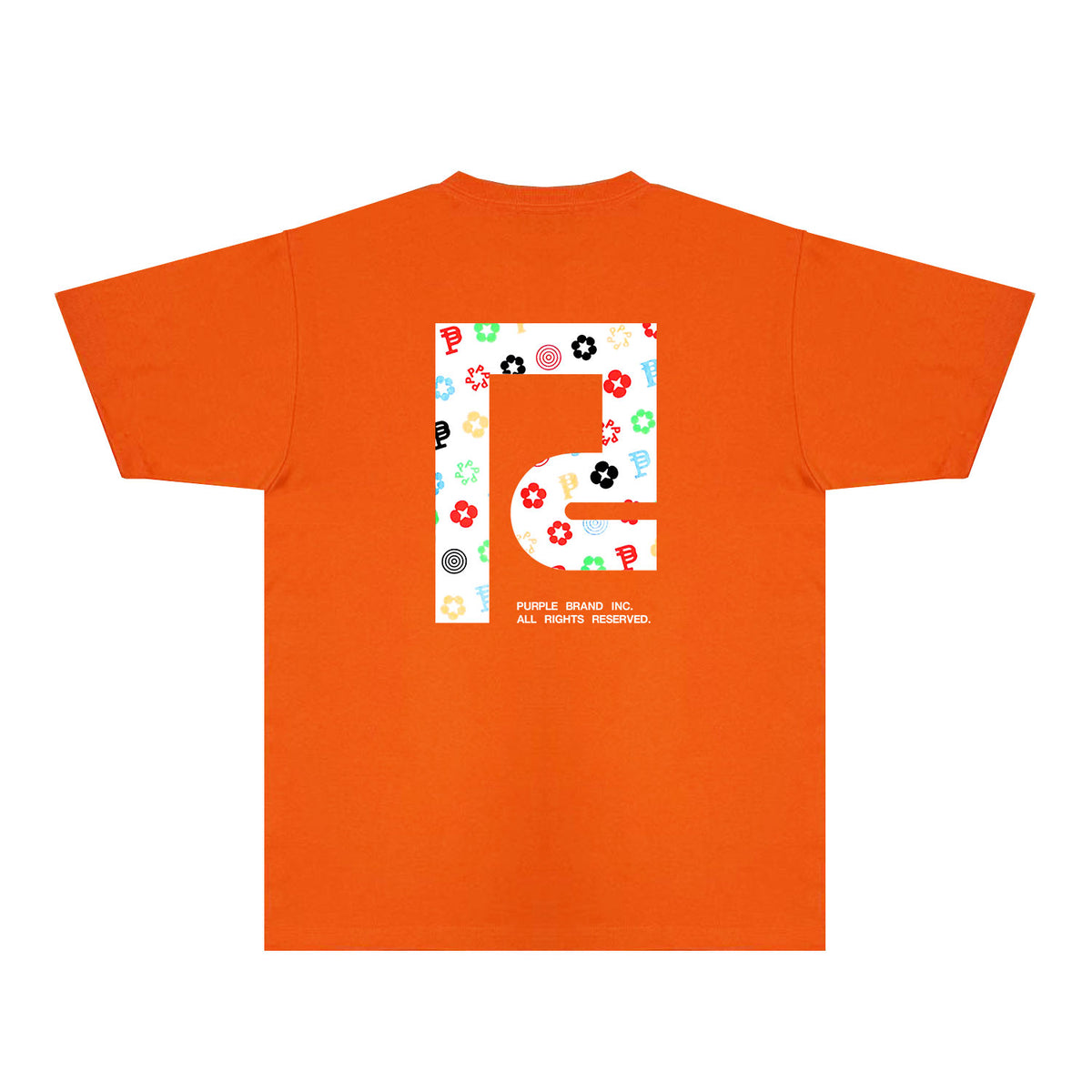Purple Patterned Color Flower Graphic T-Shirt Short Sleeve Casual Streetwear Tee PUR111