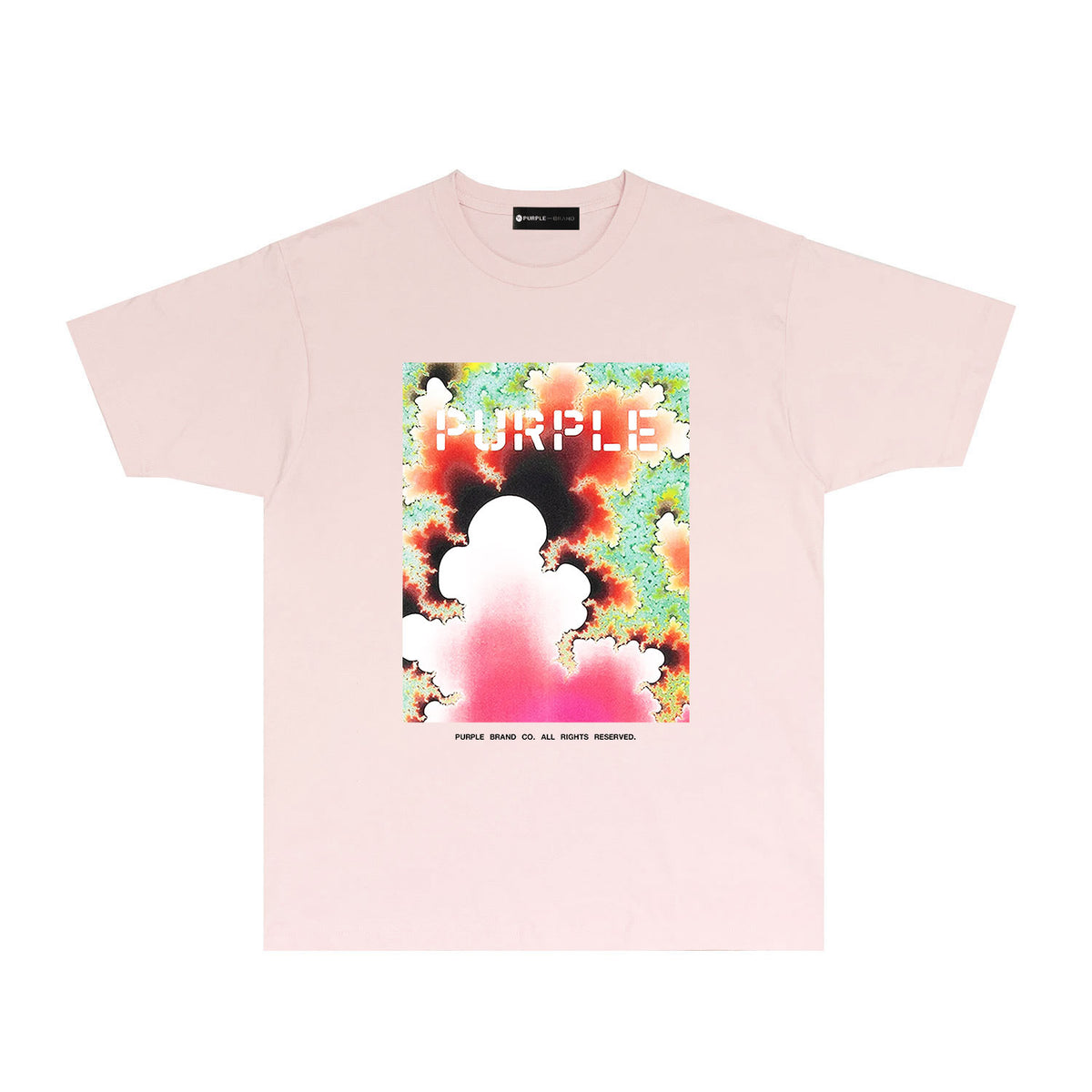 Purple Colorful Ink Splash Graphic T-Shirt Short Sleeve Casual Streetwear Tee PUR115