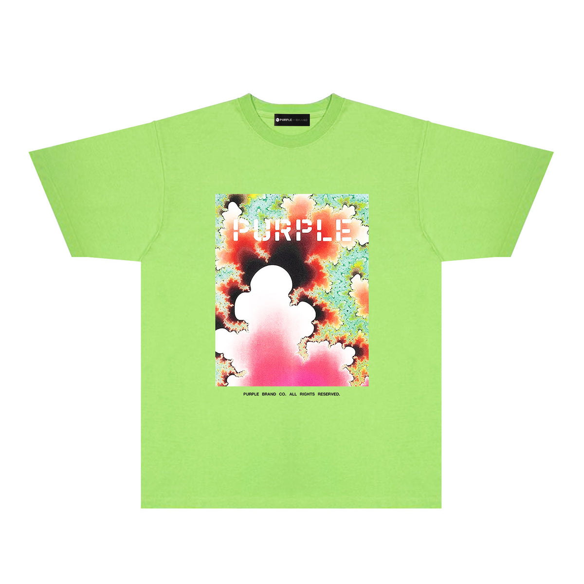 Purple Colorful Ink Splash Graphic T-Shirt Short Sleeve Casual Streetwear Tee PUR115