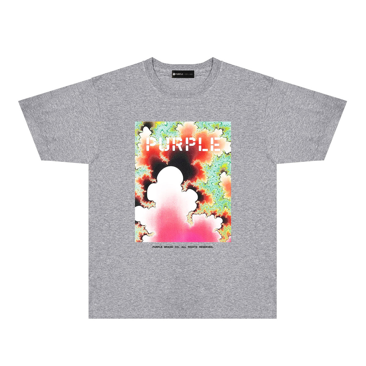Purple Colorful Ink Splash Graphic T-Shirt Short Sleeve Casual Streetwear Tee PUR115