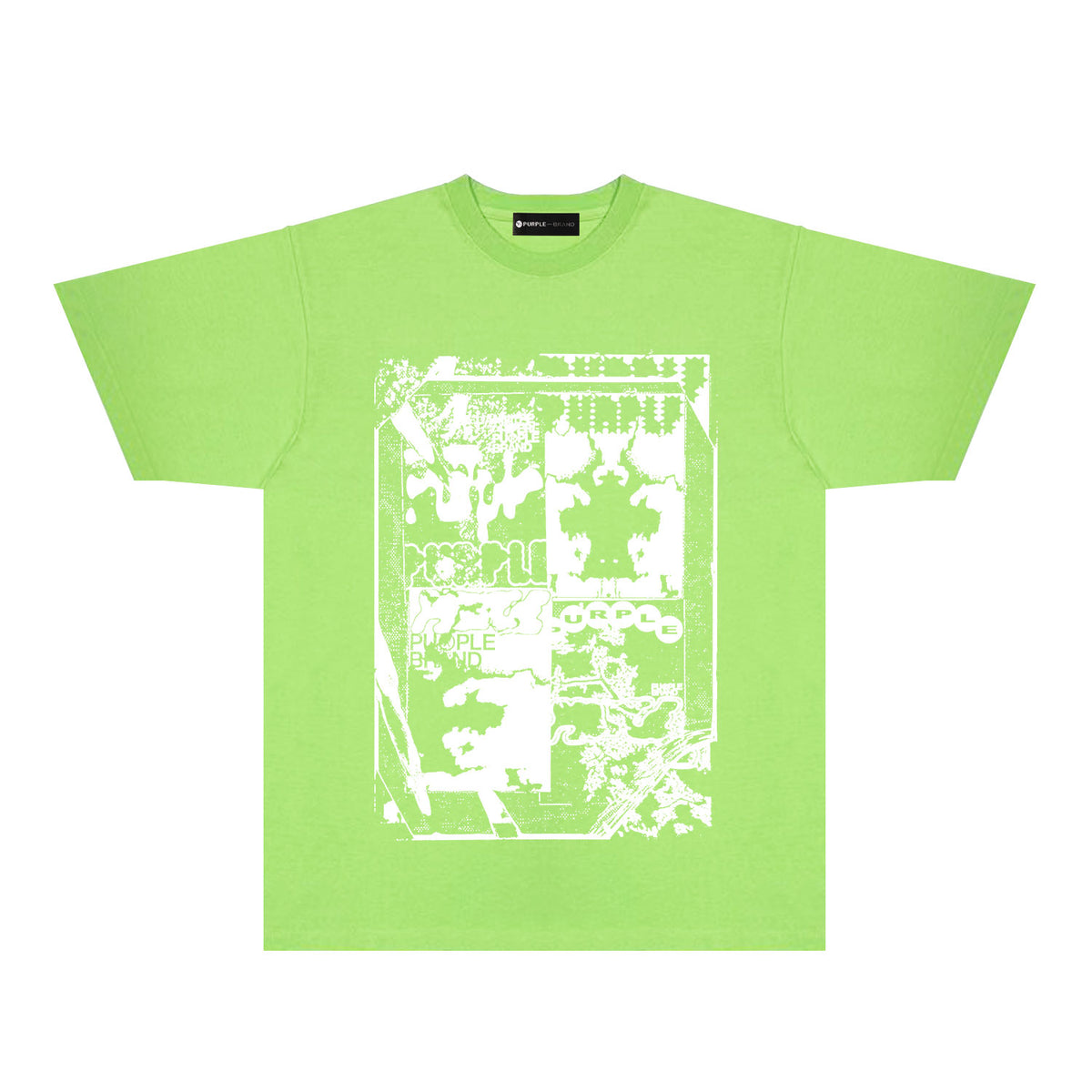 Purple Graffiti Maze Graphic T-Shirt Short Sleeve Casual Streetwear Tee PUR153