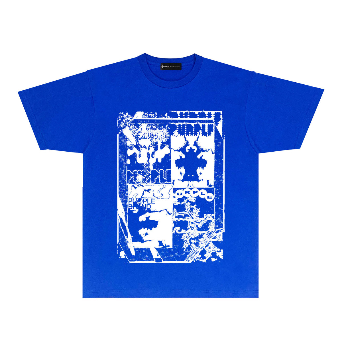 Purple Graffiti Maze Graphic T-Shirt Short Sleeve Casual Streetwear Tee PUR153