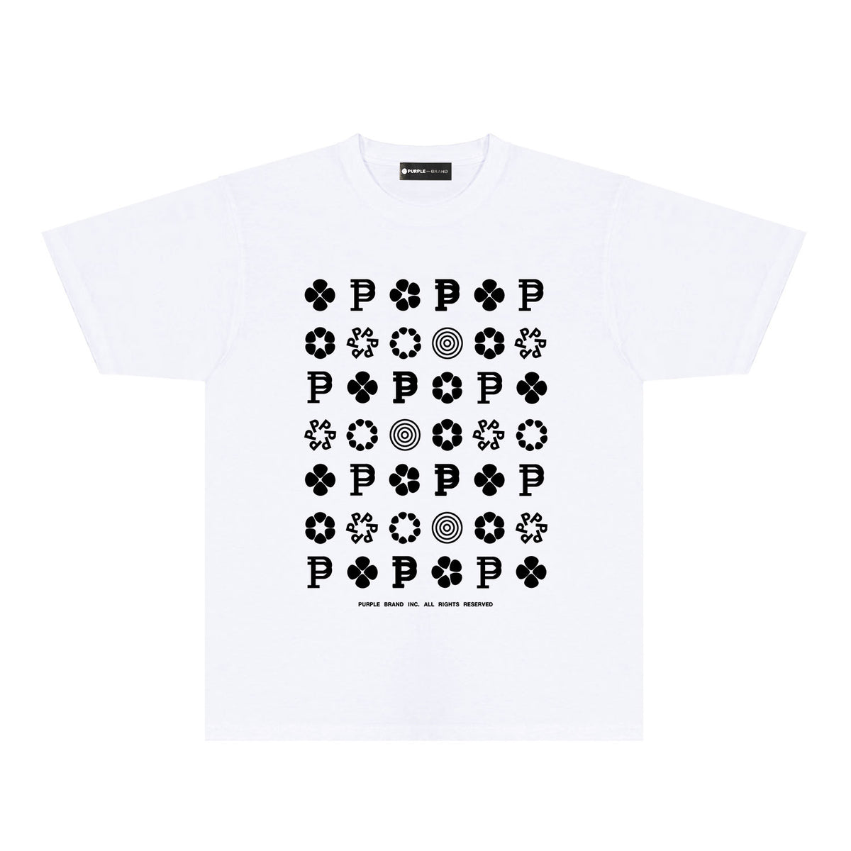 Purple Multi Small Logo Graphic T-Shirt Short Sleeve Casual Streetwear Tee PUR164