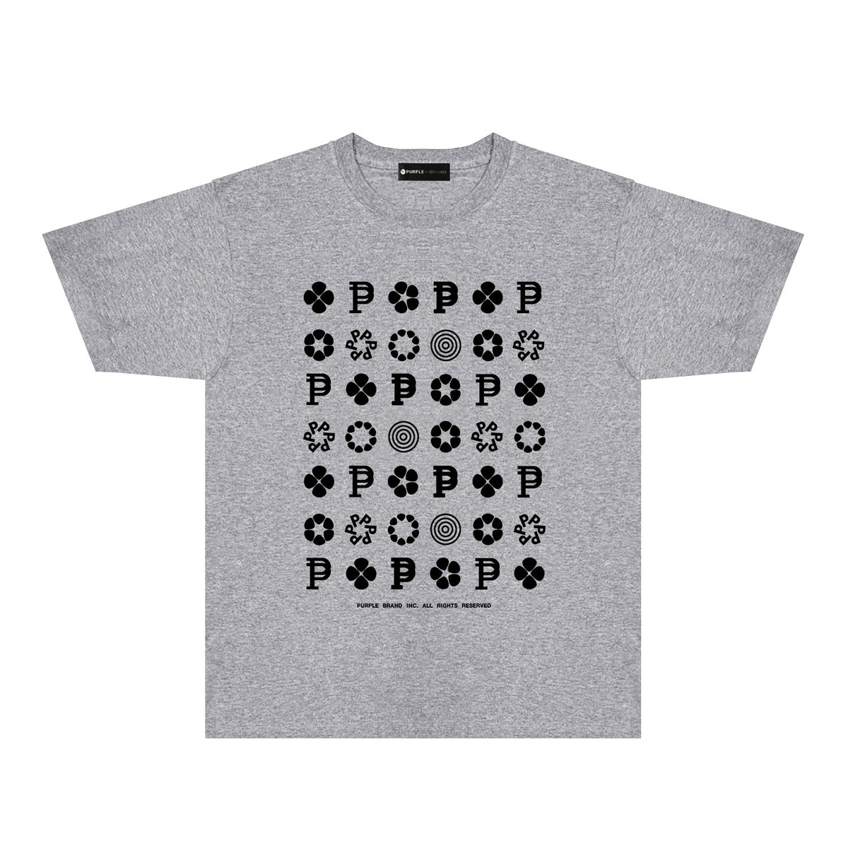 Purple Multi Small Logo Graphic T-Shirt Short Sleeve Casual Streetwear Tee PUR164